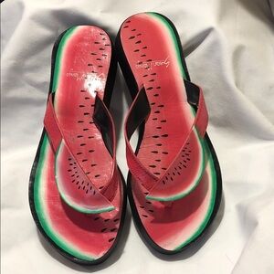 Susan Mango 8-8.5 M Watermelon flip flops